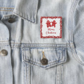 Frohe Weihnachten Roter Glitzer Button (Beispiel)
