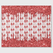 Frohe Weihnachten Roter Glitzer Geschenkpapier (Flach)