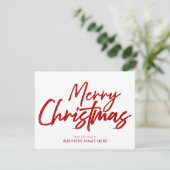 Frohe Weihnachten Roter Glitzer Modernes Geschäft (Stehend Vorderseite)