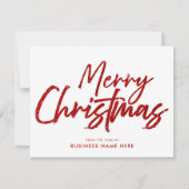 Frohe Weihnachten Roter Glitzer Modernes Geschäft (Vorderseite)