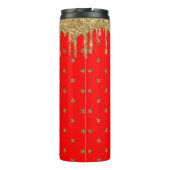 Frohe Weihnachten - roter Glitzer Thermosbecher (Rückseite)