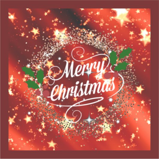 Frohe Weihnachten Roter Glitzer und funkeln Aufkleber (Vorderseite)