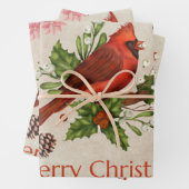 Frohe Weihnachten Roter Kardinal  Geschenkpapier Set (Beispiel)