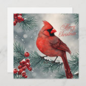 Frohe Weihnachten Roter Kardinal und Berries (Vorne/Hinten)
