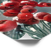 Frohe Weihnachten Roter Kardinal und Berries Poster (Ecke)