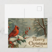 Frohe Weihnachten Roter Kardinal und Winterbeeren (Vorne/Hinten)