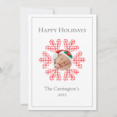 Frohe Weihnachten Roter Karierter Schneeflocken Fo (Vorderseite)