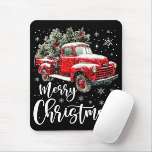 Frohe Weihnachten Roter LKW Familie Matching Xmas Mousepad