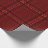 Frohe Weihnachten Roter Maroon Kariertes Muster Geschenkpapier (Ecke)
