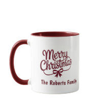 Frohe Weihnachten Roter personalisierter Familienn