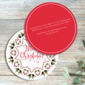 Frohe Weihnachten Roter Pinecone Kranz Kreis Einladung