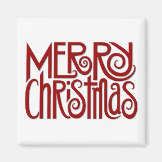 Frohe Weihnachten Roter Platz Magnet (Vorne)