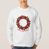 Frohe Weihnachten Roter Rosenkranz Frohe Weihnacht T-Shirt (Vorderseite)