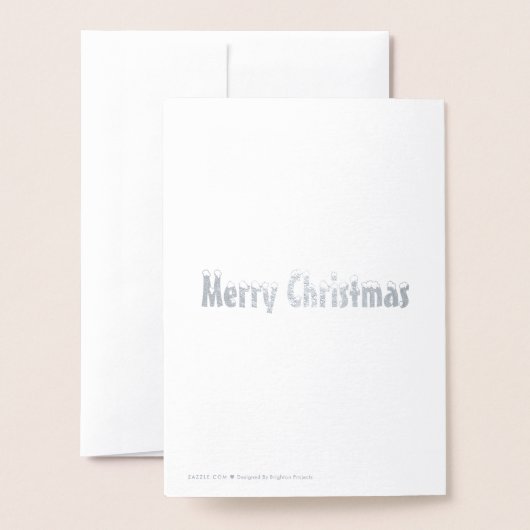 Frohe Weihnachten - Roter Schnee weiß Silber oder Folienkarte (Rückseite mit Umschlag)