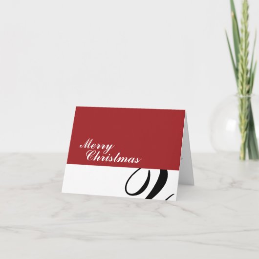 Frohe Weihnachten- roter/schwarzer Squiggle Feiertagskarte (Vorderseite)