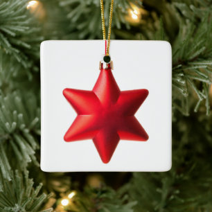 Frohe Weihnachten Roter Stern Dekoration mit Text