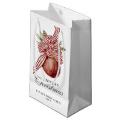 Frohe Weihnachten Roter Streifen Ornament Urlaub Kleine Geschenktüte (Vorderseite Schrägansicht)