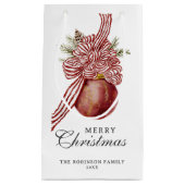 Frohe Weihnachten Roter Streifen Ornament Urlaub Kleine Geschenktüte (Vorderseite)