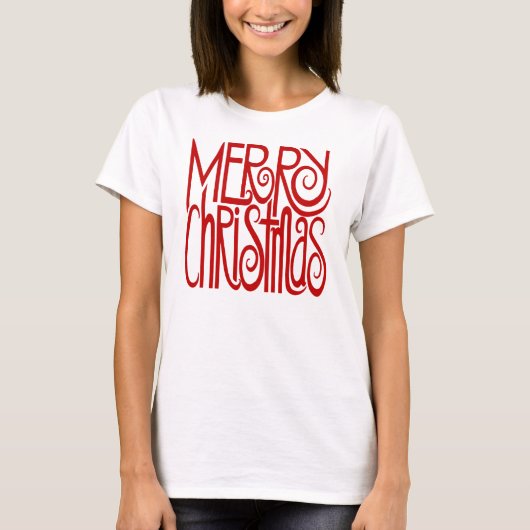 Frohe Weihnachten Roter T - Shirt (Vorderseite)