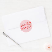 Frohe Weihnachten Roter und Rosa Schrift Sticker (Umschlag)