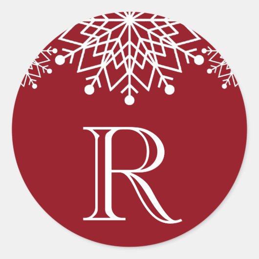 Frohe Weihnachten | Roter und weißer Umschlag Aufk Runder Aufkleber (Vorderseite)