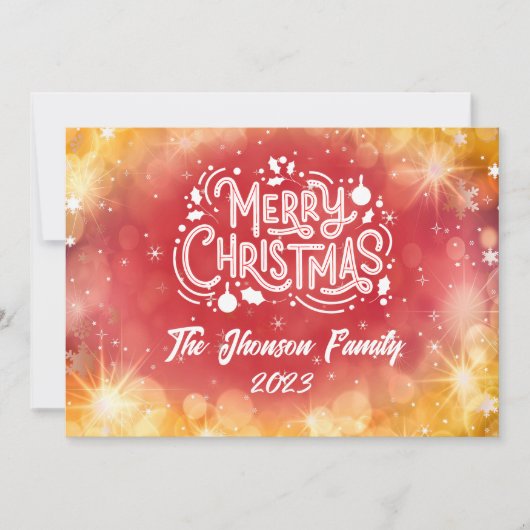 Frohe Weihnachten Roter Winter Schneeflocken (Vorderseite)