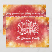 Frohe Weihnachten Roter Winter Schneeflocken (Vorne/Hinten)