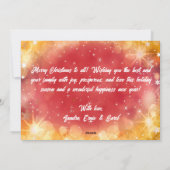 Frohe Weihnachten Roter Winter Schneeflocken (Rückseite)