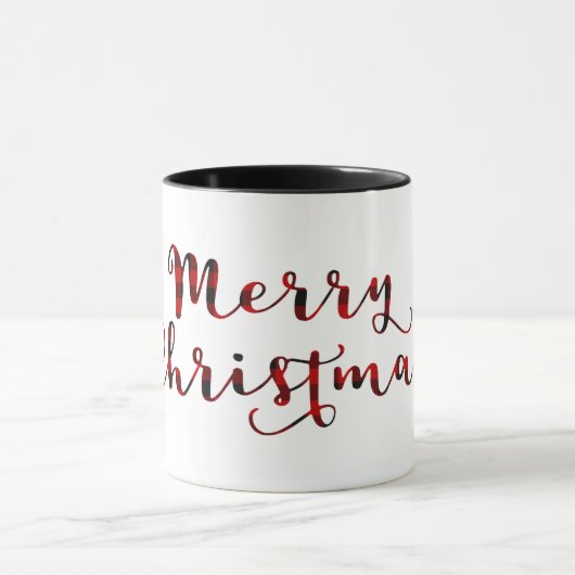 Frohe Weihnachten Rotes Buffalo Karierter Landurla Tasse (Zentrum)