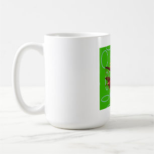 Frohe Weihnachten Rotes Doppeldecker-Flugzeug auf  Kaffeetasse