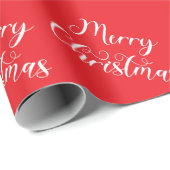 Frohe Weihnachten Rotes Geschenkpapier (Rolleneckpunkt)