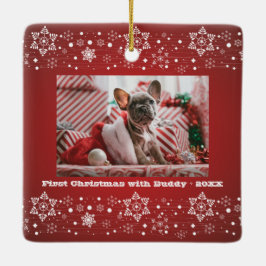 Frohe Weihnachten Rotes Glück Neujahr + Familienfe Keramikornament