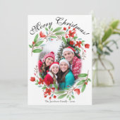 Frohe Weihnachten Rotes Grünes Foto (Stehend Vorderseite)