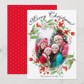 Frohe Weihnachten Rotes Grünes Foto (Vorne/Hinten)
