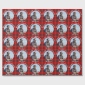 Frohe Weihnachten Rotes Kariertes Personalisiertes Geschenkpapier (Flach)