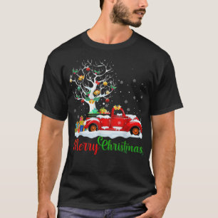 Frohe Weihnachten Rotes Lastwagen Weihnachtsbaumli T-Shirt