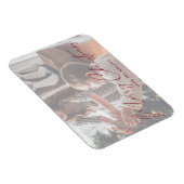 Frohe Weihnachten Rotes Minimalistisches Foto Magn Magnet (Rechte Seite)