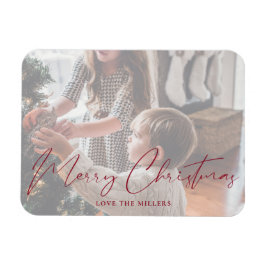 Frohe Weihnachten Rotes Minimalistisches Foto Magn Magnet
