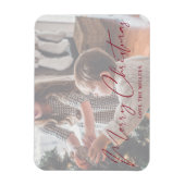 Frohe Weihnachten Rotes Minimalistisches Foto Magn Magnet (Vertikal)