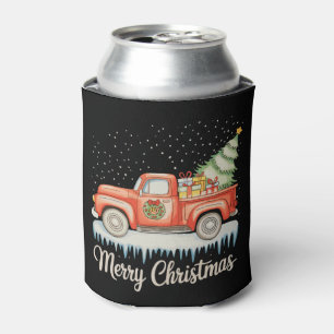 Frohe Weihnachten Rotes Old Fashioned Lastwagen We Dosenkühler