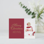 Frohe Weihnachten Rotes Personalisiertes Foto (Stehend Vorderseite)