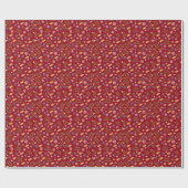 Frohe Weihnachten rotes Schneeflockenmuster Geschenkpapier (Flach)