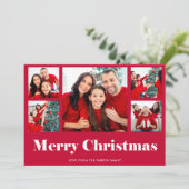 Frohe Weihnachten | Rotmodernes Foto Grid (Stehend Vorderseite)