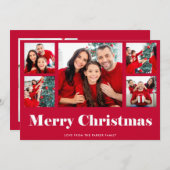 Frohe Weihnachten | Rotmodernes Foto Grid (Vorne/Hinten)