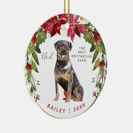 Frohe Weihnachten Rottweiler | addieren das Foto Keramik Ornament (Rechts)