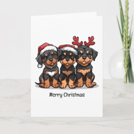 Frohe Weihnachten Rottweiler Dog Santa (Vorderseite)