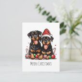 Frohe Weihnachten Rottweiler Dog Santa (Stehend Vorderseite)
