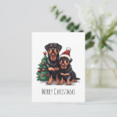 Frohe Weihnachten Rottweiler Dog Weihnachtsbaum (Stehend Vorderseite)