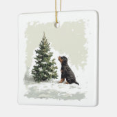 Frohe Weihnachten Rottweiler Dog Weihnachtsbaum Keramikornament (Links)