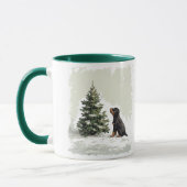Frohe Weihnachten Rottweiler Dog Weihnachtsbaum Tasse (Links)